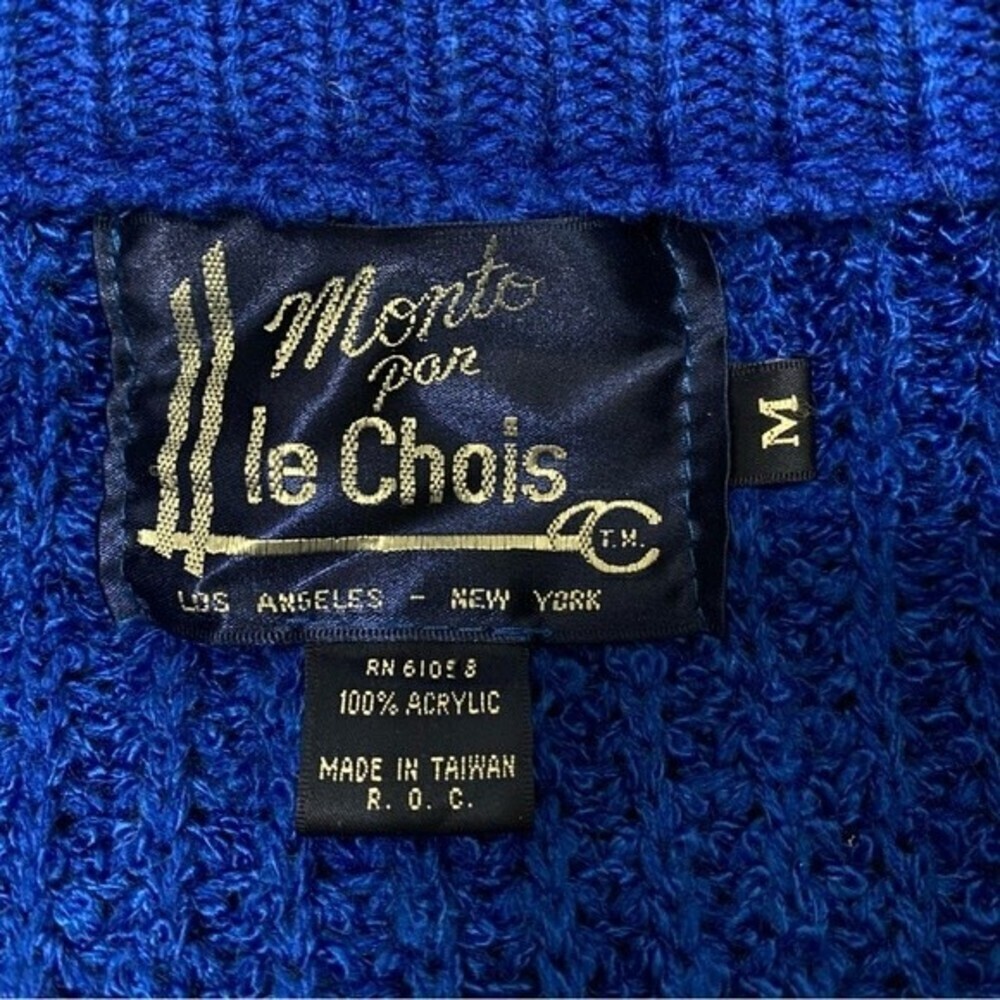 Vintage Deadstock Monto Par Le Chois boucle knit open cardigan sweater Sz M - Picture 10 of 11
